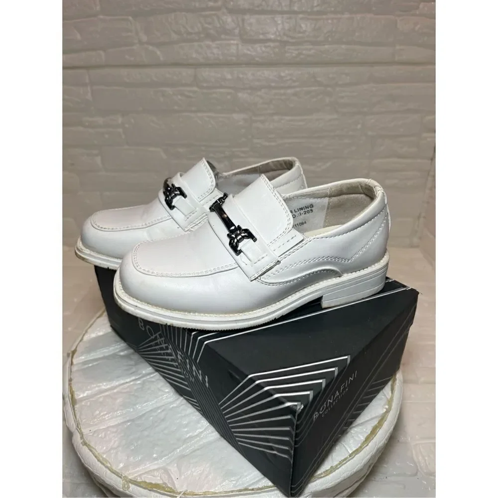 Toddler white dress shoes genuine leather